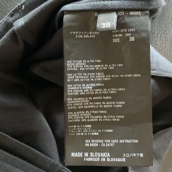 Prada black pencil skirt with belt, XS 38. - Picture 9 of 9